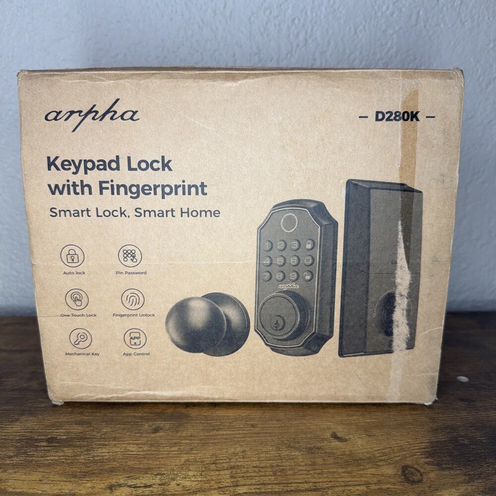 Arpha D280K Smart Keypad Door Lock Fingerprint App Control Open Box Tested